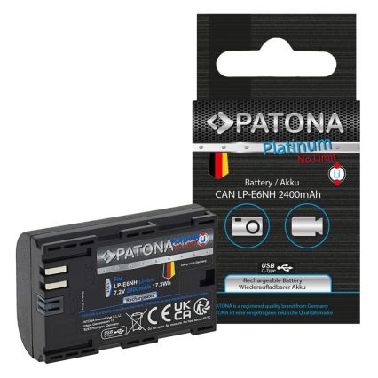 PATONA - Canon LP-E6NH 2600mAh Li-Ion Platinum USB-C-batteri