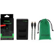 PATONA - Fast charger Dual Canon LP-E17 + kabel USB-C 0,6m
