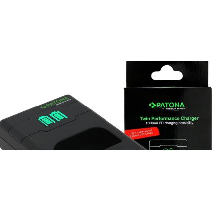 PATONA - Fast charger Dual Nikon EN-EL15/EN-EL15C + kabel USB-C 0,6m