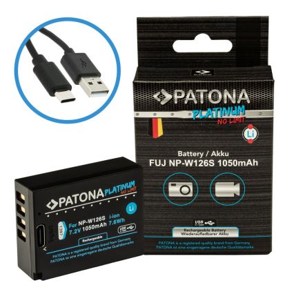 PATONA - Batteri Fuji NP-W126S 1050mAh Li-Ion Platinum med USB-C laddning