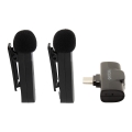 PATONA - KIT 2x Trådlös mikrofon med klämma för smart mobiler USB-C 5V 50 mAh