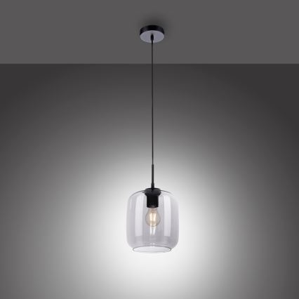 Paul Neuhaus 2002-25 - Ljuskrona med textilsladd SHITAKE 1xE27/10W/230V diameter 20 cm rökt