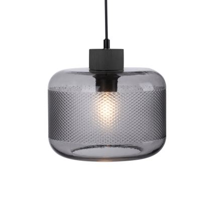 Paul Neuhaus 2005-25 - Ljuskrona med textilsladd BOLETUS 1xE27/10W/230V diameter 23,5 cm grå