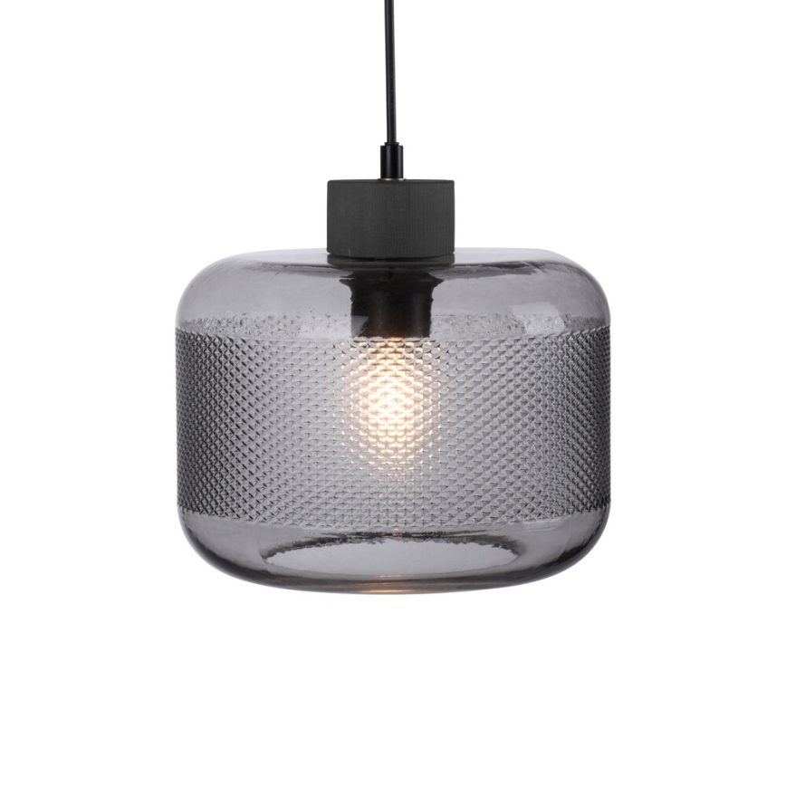 Paul Neuhaus 2005-25 - Ljuskrona med textilsladd BOLETUS 1xE27/10W/230V diameter 23,5 cm grå