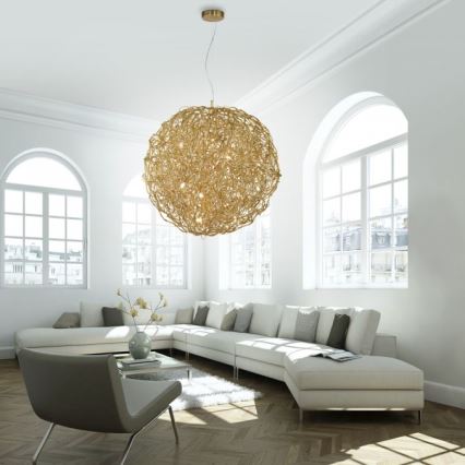 Paul Neuhaus 2019-12 - Takpendel på vajer SAREA 15xG9/40W/230V guld