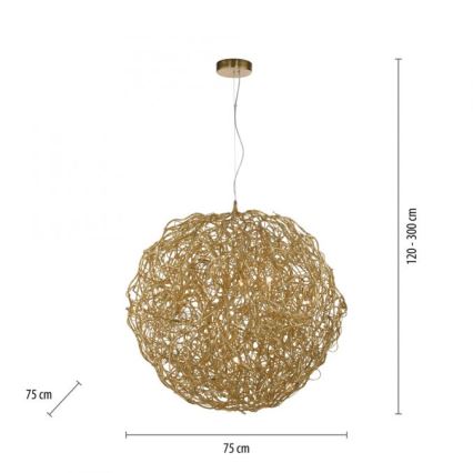 Paul Neuhaus 2019-12 - Takpendel på vajer SAREA 15xG9/40W/230V guld