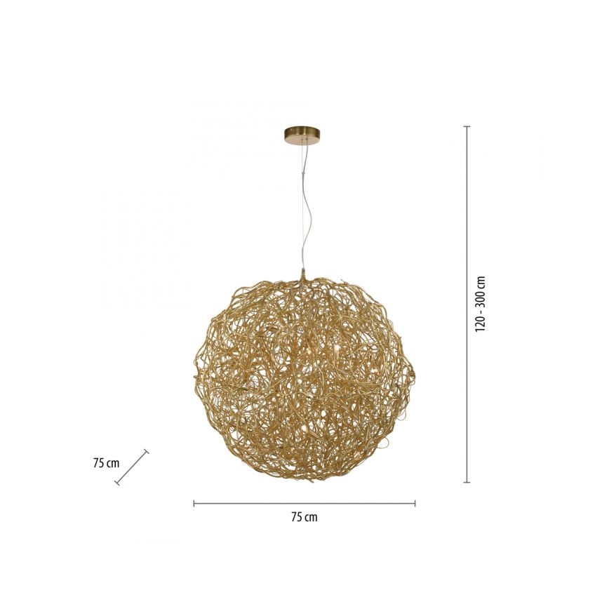 Paul Neuhaus 2019-12 - Takpendel på vajer SAREA 15xG9/40W/230V guld