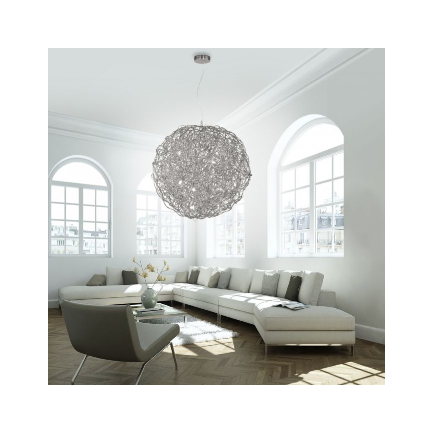 Paul Neuhaus 2019-21 - Taklampa på vajer SAREA 15xG9/40W/230V silverfärgad