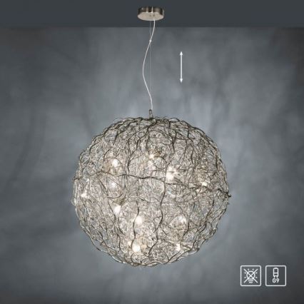 Paul Neuhaus 2019-21 - Taklampa på vajer SAREA 15xG9/40W/230V silverfärgad