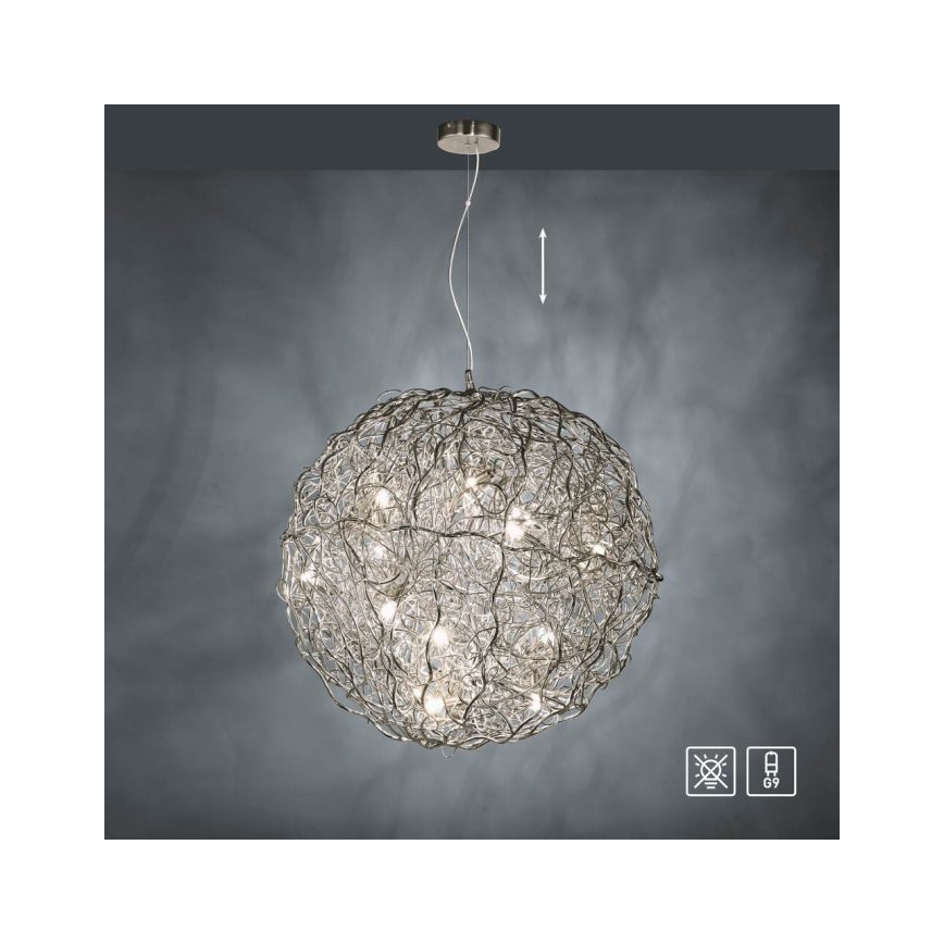 Paul Neuhaus 2019-21 - Taklampa på vajer SAREA 15xG9/40W/230V silverfärgad