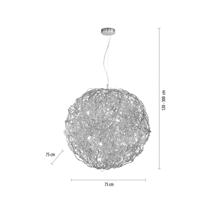 Paul Neuhaus 2019-21 - Taklampa på vajer SAREA 15xG9/40W/230V silverfärgad