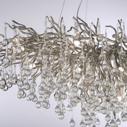 Paul Neuhaus 2031-55 - Ljuskrona med textilsladd ICICLE 15xG9/40W/230V 75x150 cm skinande krom