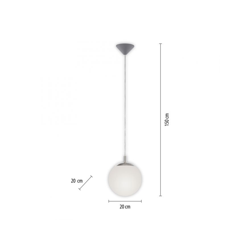 Paul Neuhaus 2072-55 - Ljuskrona med textilsladd BOLO 1xE27/60W/230V diameter 20 cm