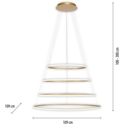 Paul Neuhaus 2124-60 - LED ljusreglerad ljuskrona på textilsladd TESSARA LED/97W/230V 2700-5000K + fjärrkontroll