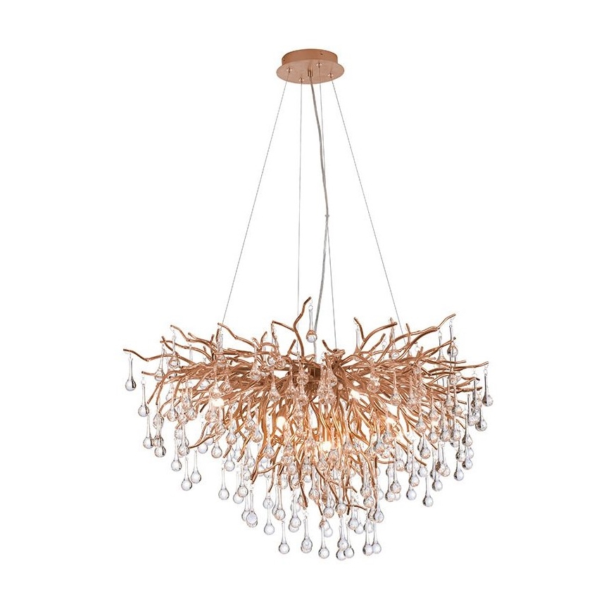 Paul Neuhaus 2192-11 - Ljuskrona med textilsladd ICICLE 10xG9/40W/230V 50x100 cm mässing