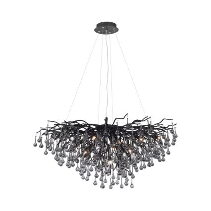 Paul Neuhaus 2192-18 - ICICLE pendellampa på vajer 10xG9/40W/230V 50x100 cm svart