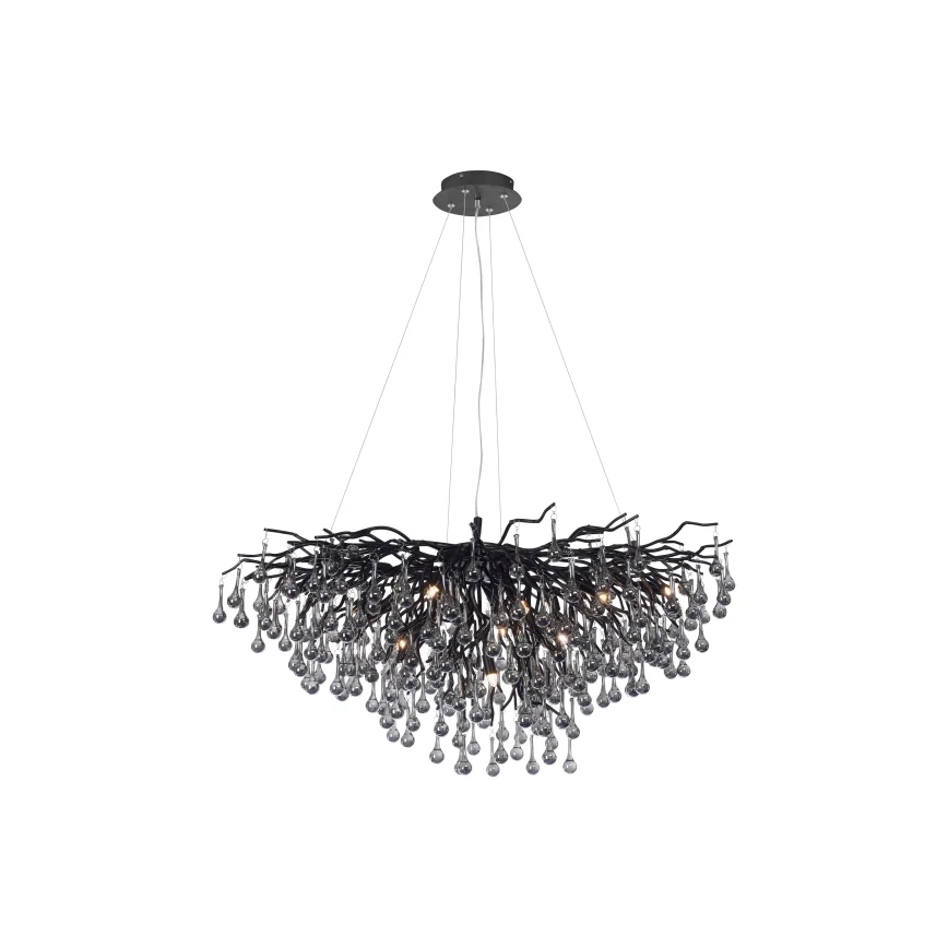 Paul Neuhaus 2192-18 - ICICLE pendellampa på vajer 10xG9/40W/230V 50x100 cm svart