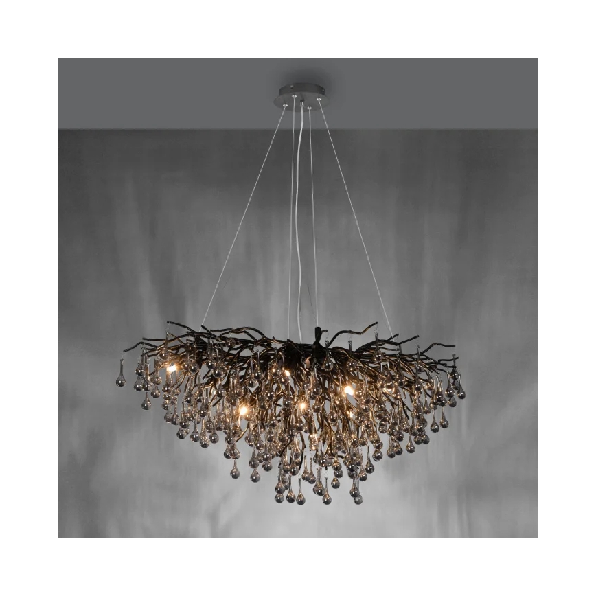 Paul Neuhaus 2192-18 - ICICLE pendellampa på vajer 10xG9/40W/230V 50x100 cm svart
