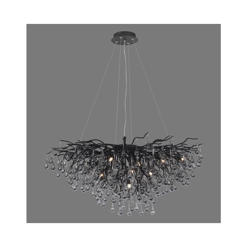 Paul Neuhaus 2192-18 - ICICLE pendellampa på vajer 10xG9/40W/230V 50x100 cm svart
