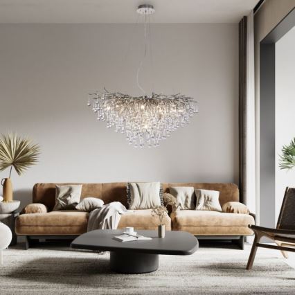 Paul Neuhaus 2192-55 - Taklampa ICICLE 10xG9/40W/230V 50x100 cm blank krom