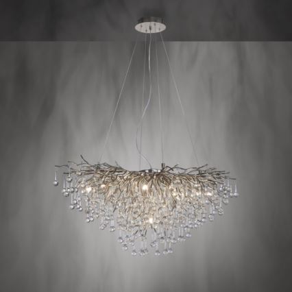 Paul Neuhaus 2192-55 - Taklampa ICICLE 10xG9/40W/230V 50x100 cm blank krom