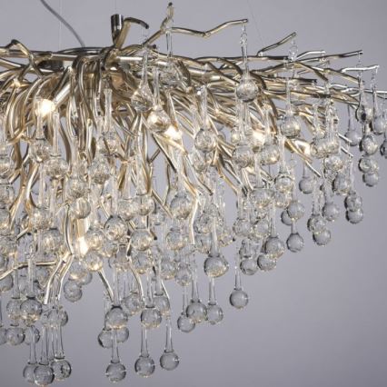 Paul Neuhaus 2192-55 - Taklampa ICICLE 10xG9/40W/230V 50x100 cm blank krom