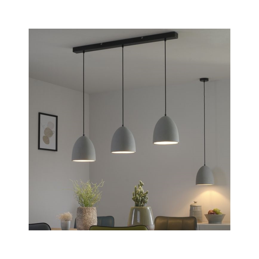 Paul Neuhaus 2231-22 - Ljuskrona med textilsladd ETON 1xE27/40W/230V betong