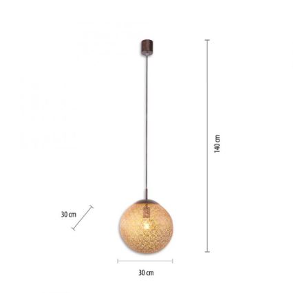 Paul Neuhaus 2420-48 - Ljuskrona med textilsladd GRETA 1xE27/60W/230V diameter 30 cm