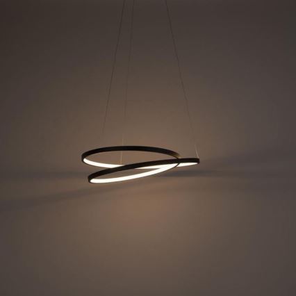 Paul Neuhaus 2472-18 - Dimbar LED-lampakrona med snöre ROMAN LED/30W/230V svart