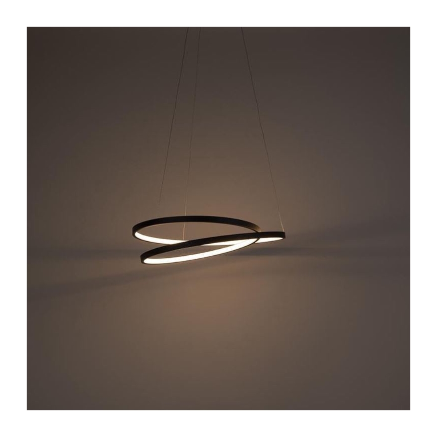 Paul Neuhaus 2472-18 - Dimbar LED-lampakrona med snöre ROMAN LED/30W/230V svart