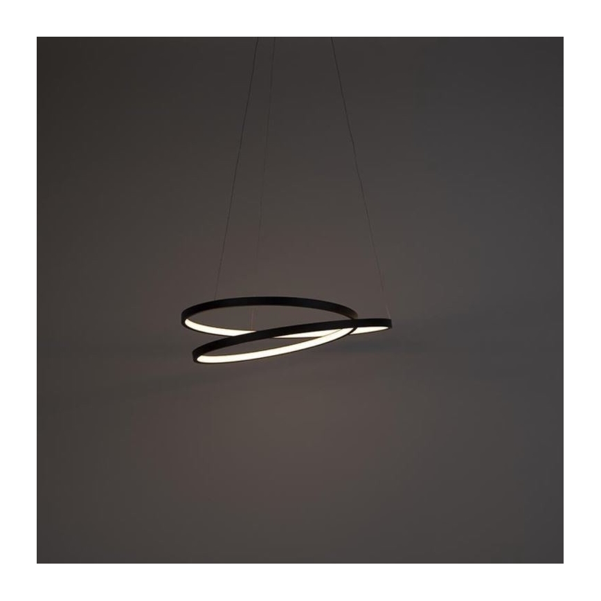 Paul Neuhaus 2472-18 - Dimbar LED-lampakrona med snöre ROMAN LED/30W/230V svart