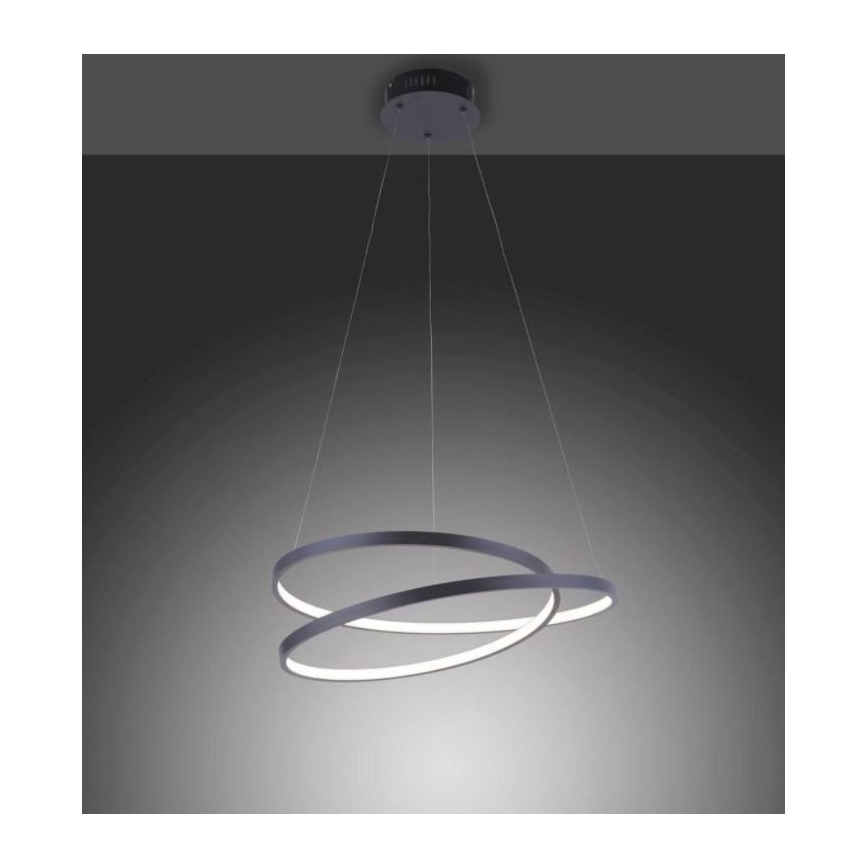 Paul Neuhaus 2472-18 - Dimbar LED-lampakrona med snöre ROMAN LED/30W/230V svart