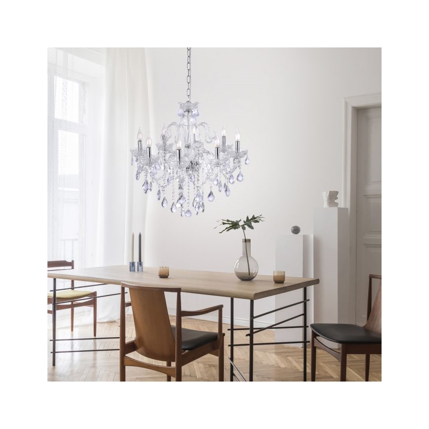 Paul Neuhaus 3081-00 - Kristallkrona med kedja GRACIA 8xE14/40W/230V