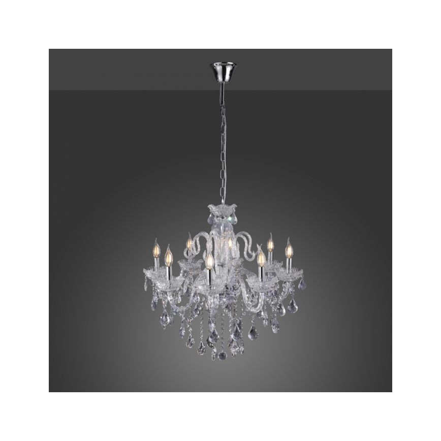 Paul Neuhaus 3081-00 - Kristallkrona med kedja GRACIA 8xE14/40W/230V
