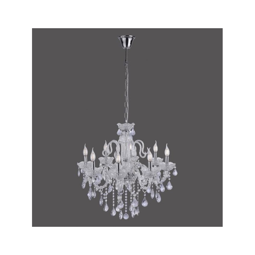 Paul Neuhaus 3081-00 - Kristallkrona med kedja GRACIA 8xE14/40W/230V