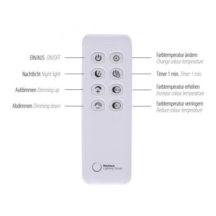 Paul Neuhaus 319-18 - LED Dimbar golvlampa HULA LED/21,5W/230V 2700-5000K + fjärrkontroll
