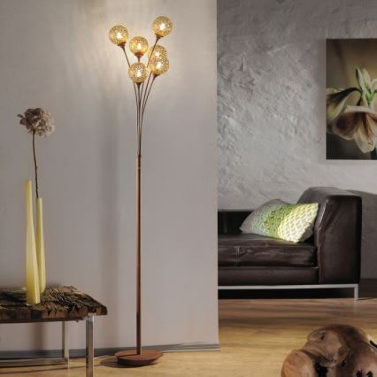 Paul Neuhaus 398-48 - Golvlampa GRETA 6xG9/40W/230V