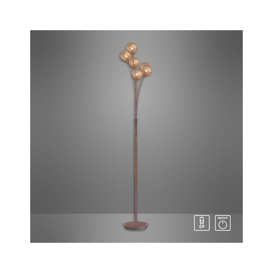 Paul Neuhaus 398-48 - Golvlampa GRETA 6xG9/40W/230V