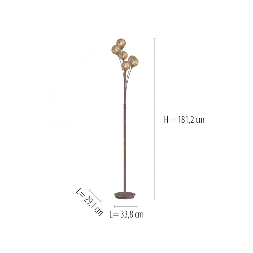 Paul Neuhaus 398-48 - Golvlampa GRETA 6xG9/40W/230V