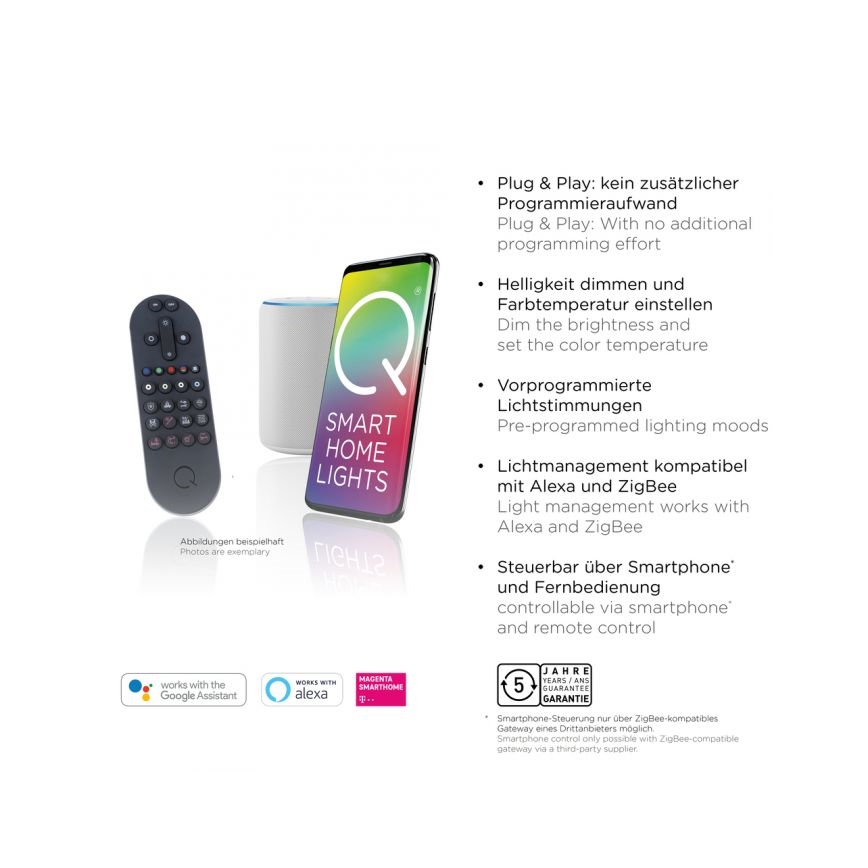 Paul Neuhaus 6071-18 - LED dimbar taklampa Q-PIATO LED/35W/230V Ø 51 cm 2700-5000K Wi-Fi + fjärrkontroll