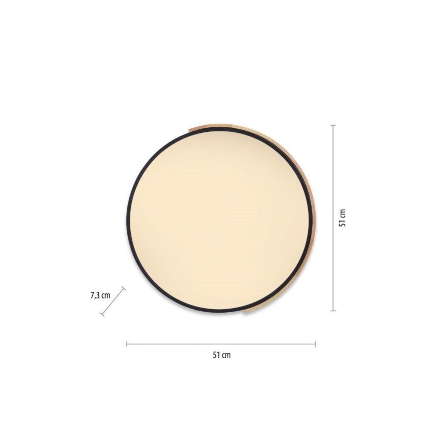 Paul Neuhaus 6071-18 - LED dimbar taklampa Q-PIATO LED/35W/230V Ø 51 cm 2700-5000K Wi-Fi + fjärrkontroll