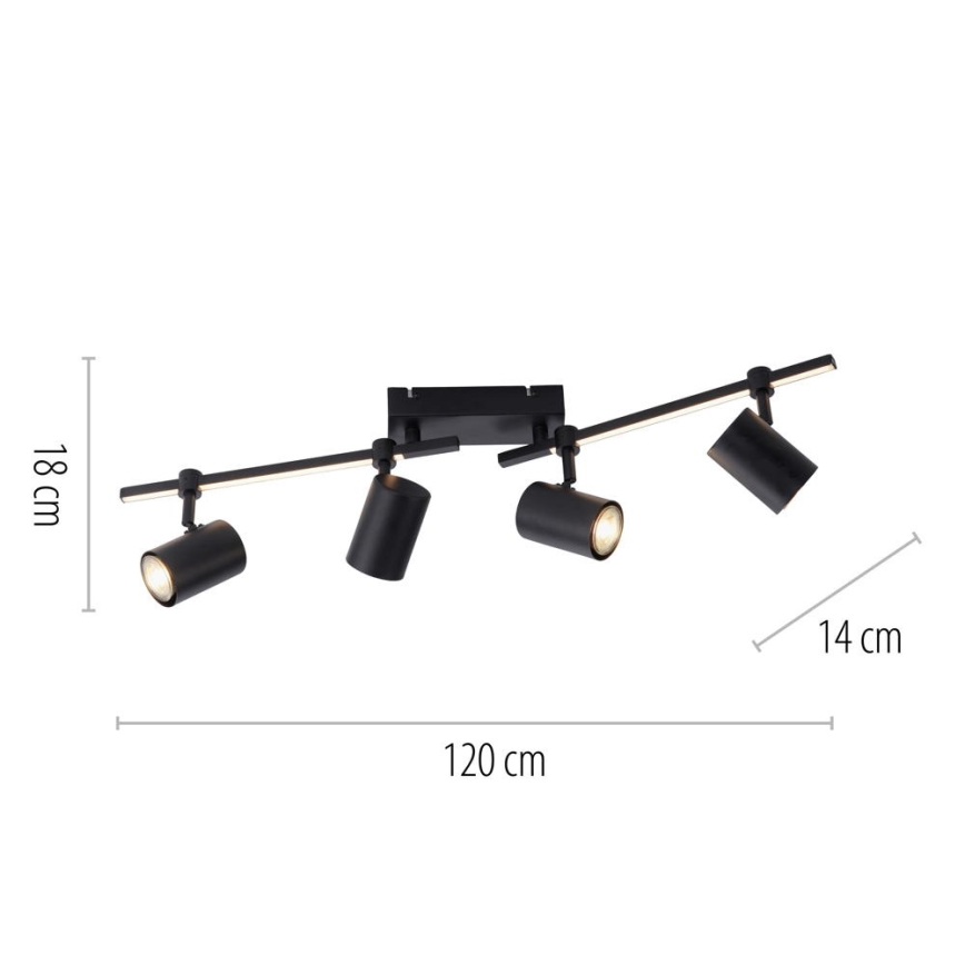 Paul Neuhaus 6525-18 - LED Spotlampa BARIK 4xGU10/4,5W/230V + LED/10W
