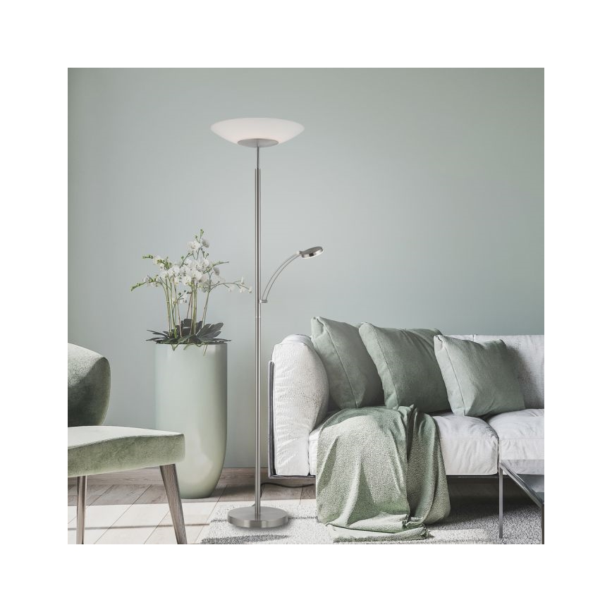 Paul Neuhaus 655-55 - LED Dimbar golvlampa ALFRED 1xLED/28W+1xLED/4W/230V skinande krom