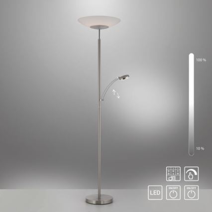 Paul Neuhaus 655-55 - LED-dimmbar golvlampa ALFRED LED/28W+LED/4W/230V blank krom