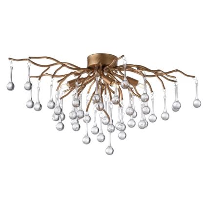 Paul Neuhaus 8090-11 - Ytmonterad ljuskrona ICICLE 4xG9/40W/230V 30x60 cm mässing