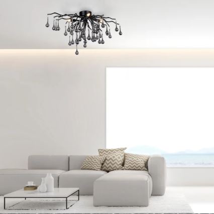 Paul Neuhaus 8090-18 - Ytmonterad taklampa ICICLE 4xG9/40W/230V 30x60 cm svart