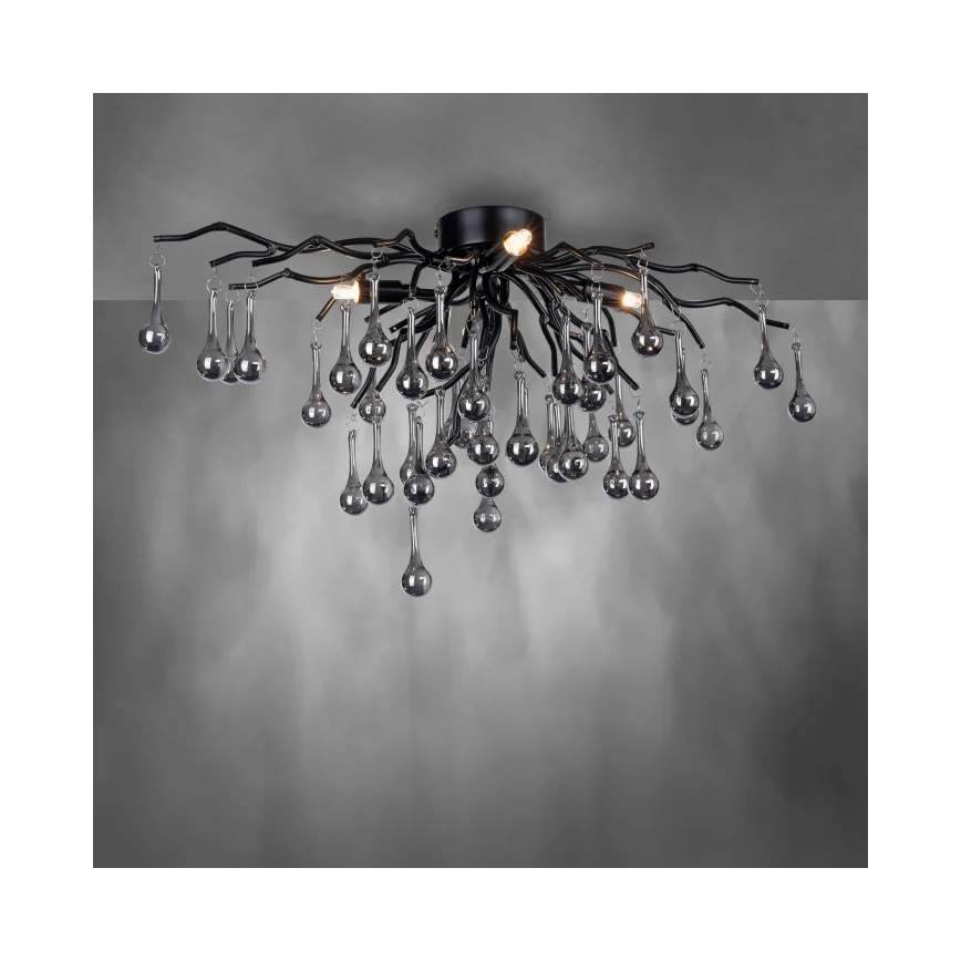 Paul Neuhaus 8090-18 - Ytmonterad taklampa ICICLE 4xG9/40W/230V 30x60 cm svart