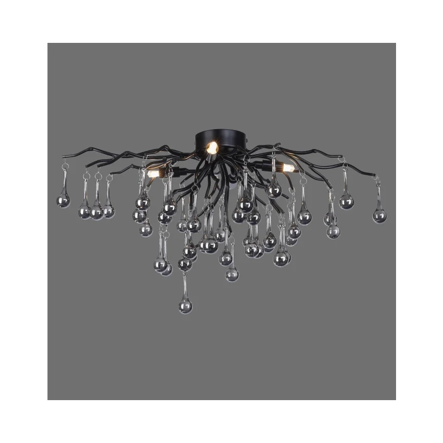 Paul Neuhaus 8090-18 - Ytmonterad taklampa ICICLE 4xG9/40W/230V 30x60 cm svart