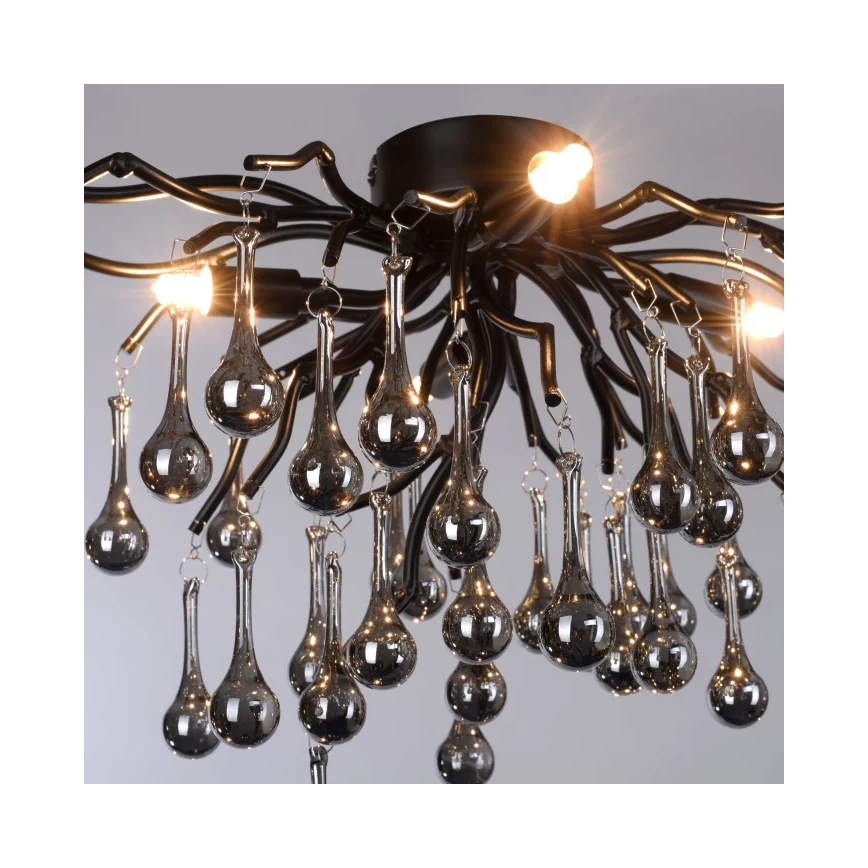 Paul Neuhaus 8090-18 - Ytmonterad taklampa ICICLE 4xG9/40W/230V 30x60 cm svart