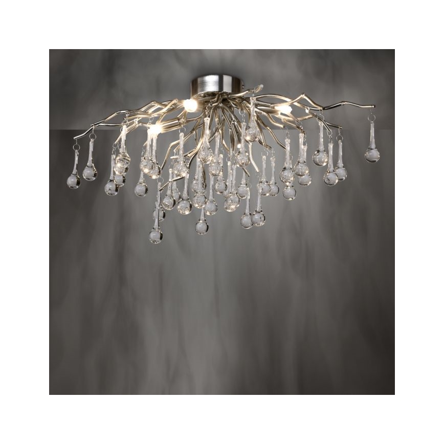 Paul Neuhaus 8090-55 - Ytmonterad ljuskrona ICICLE 4xG9/40W/230V 30x60 cm skinande krom